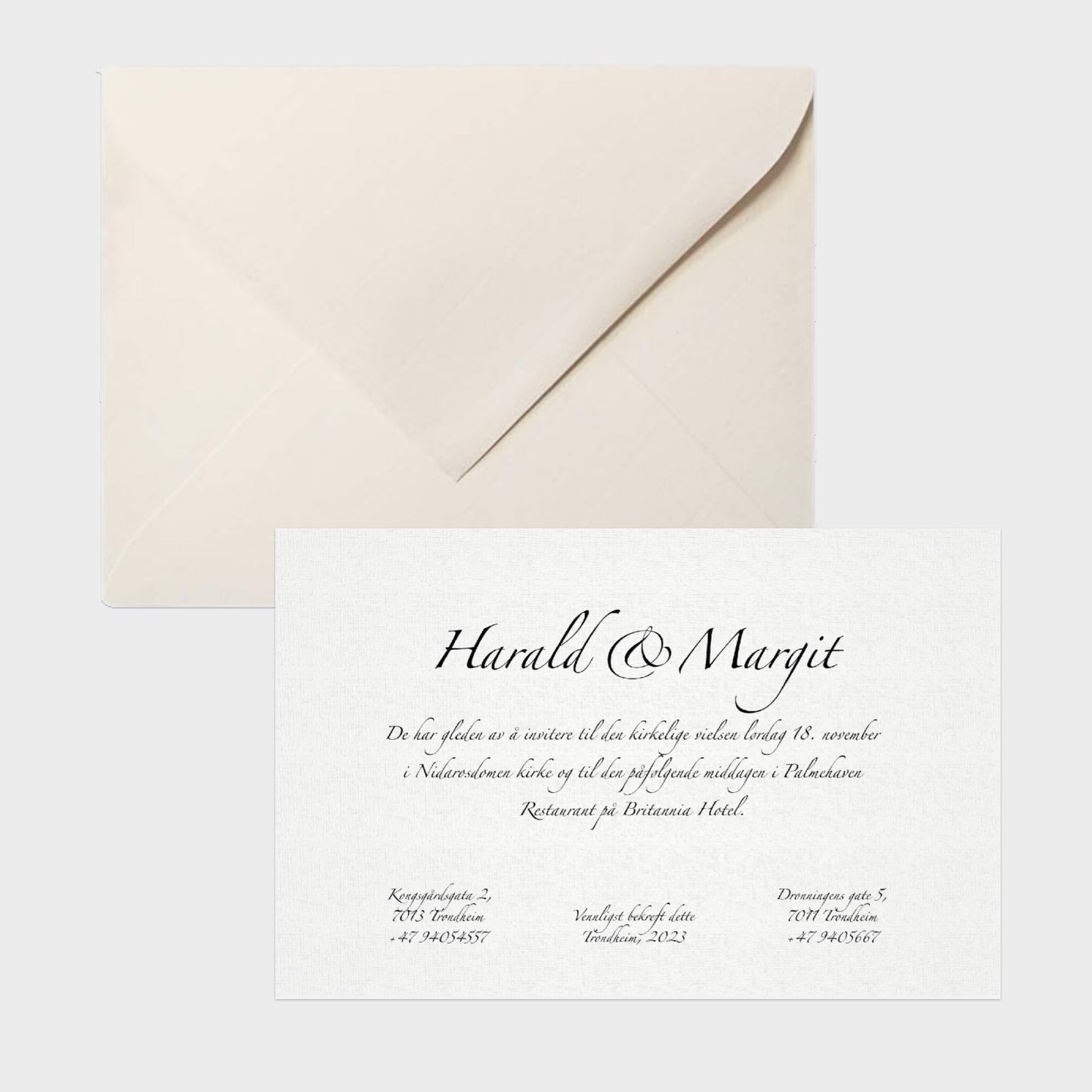 Classy wedding invites