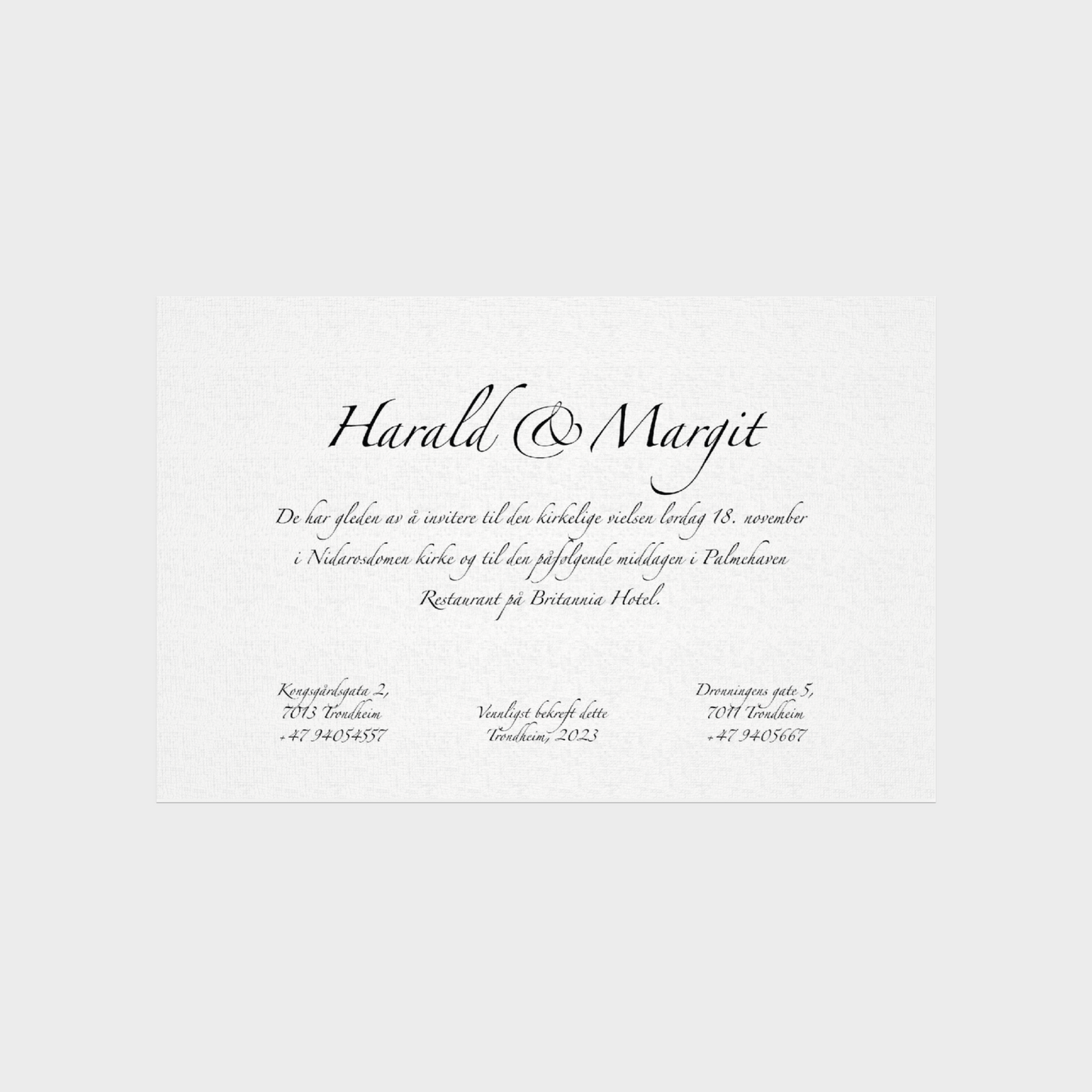 Classy wedding invites