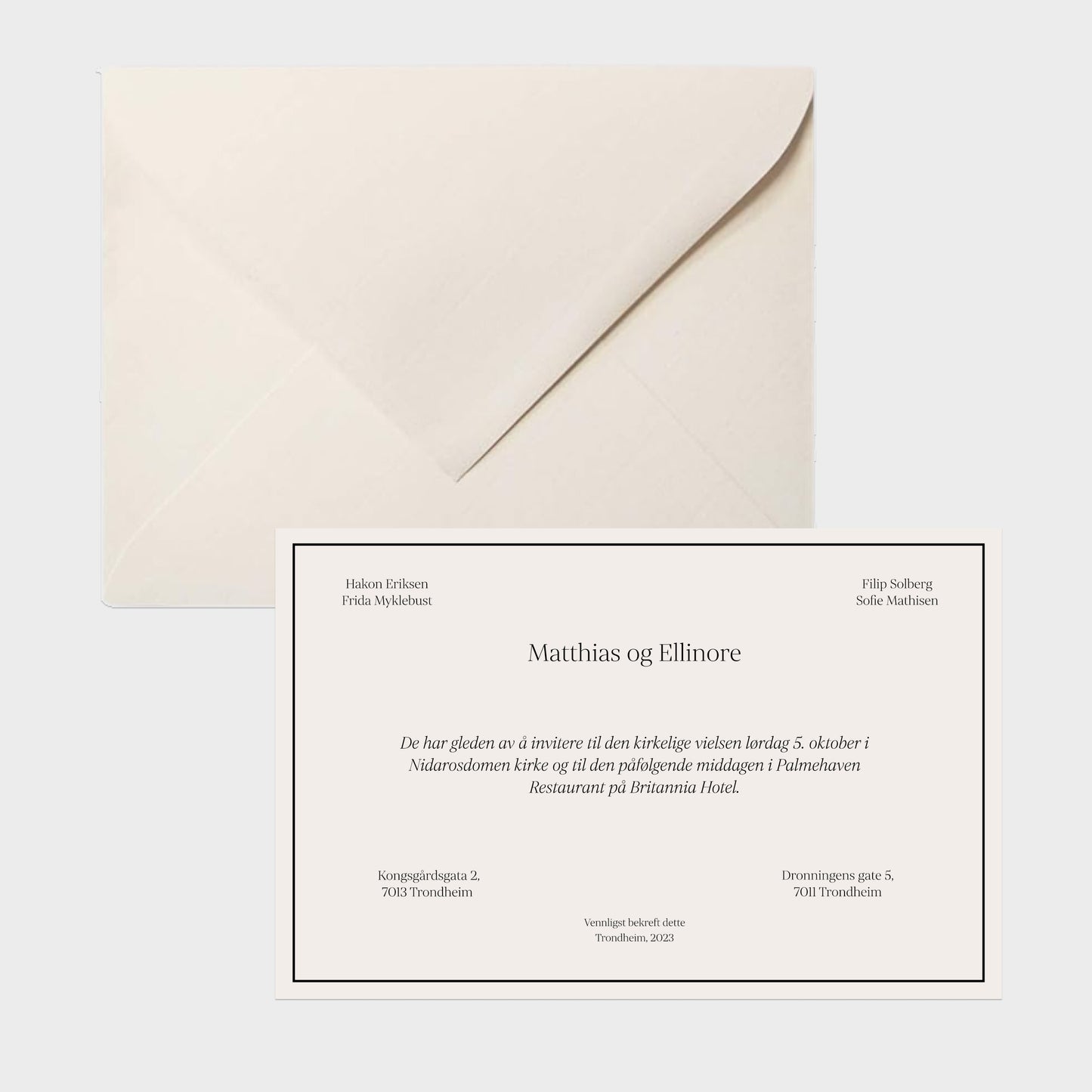 Classic invitations - powdered pink