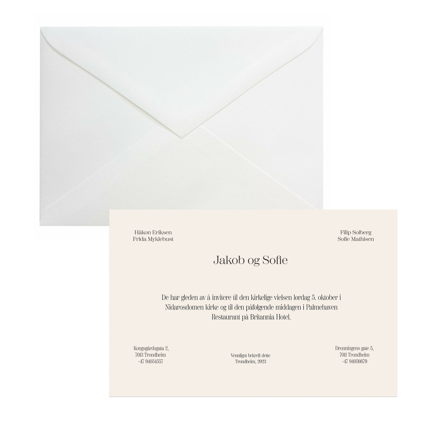 Wedding set - Art Nouveau invitations + envelopes