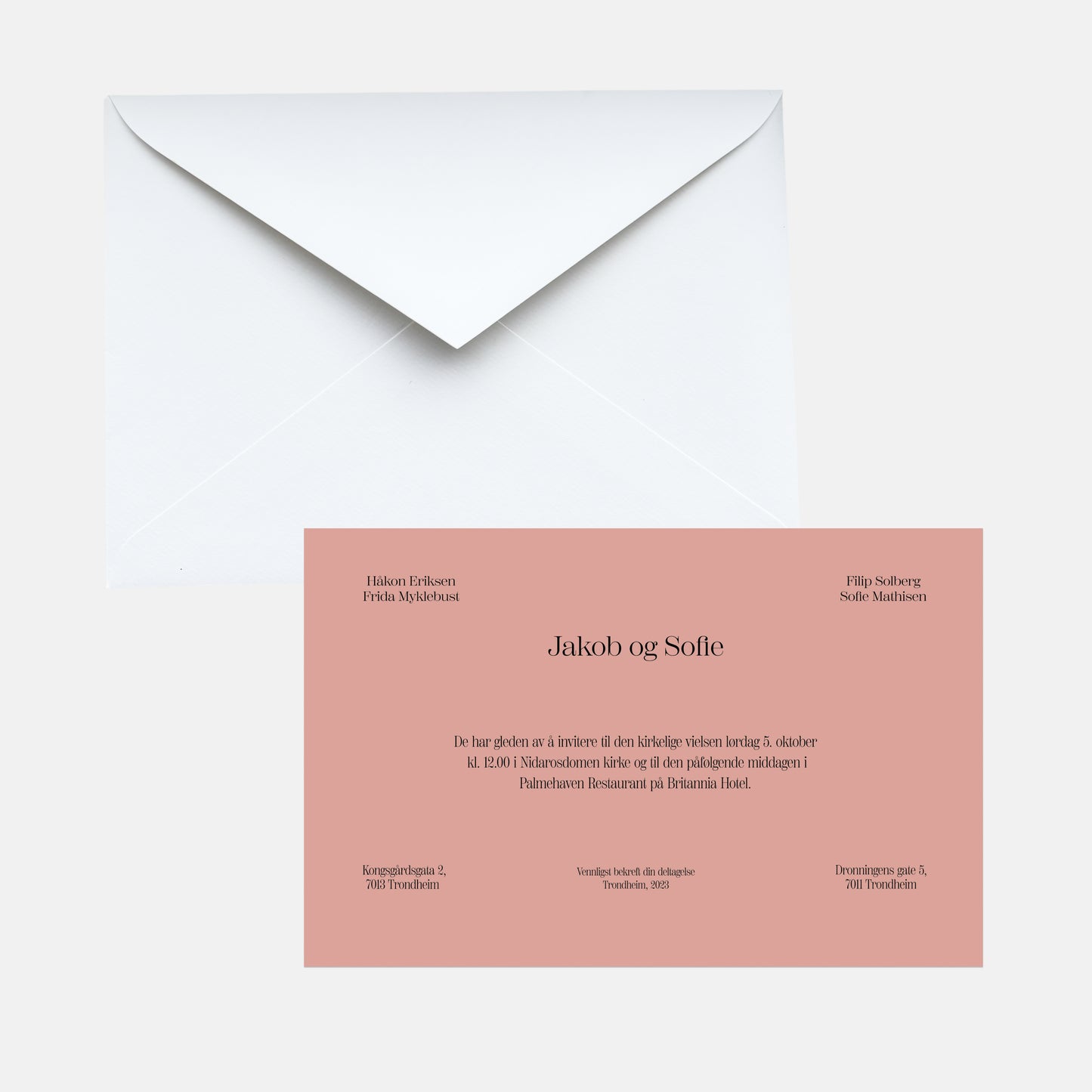 Wedding set - Art Nouveau invitations + envelopes