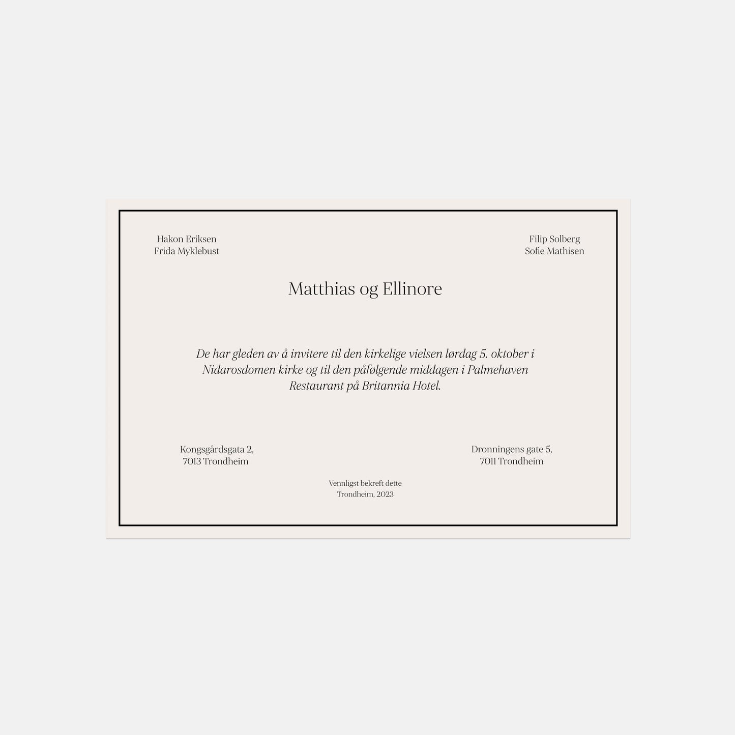 Classic invitations - powdered pink