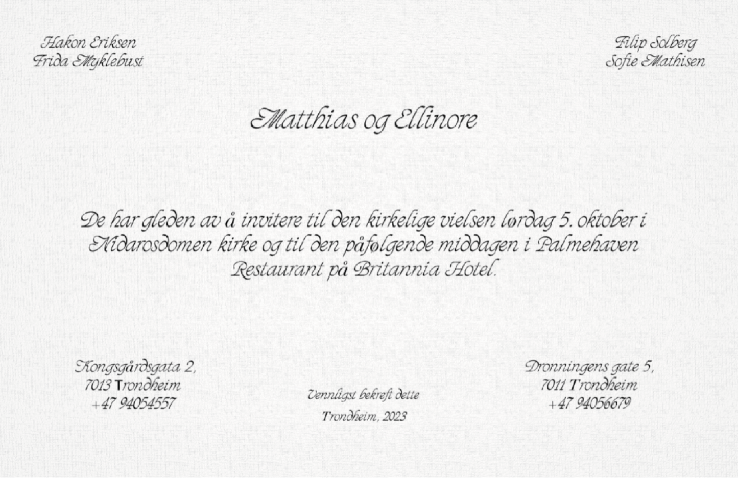 Romantic invitations