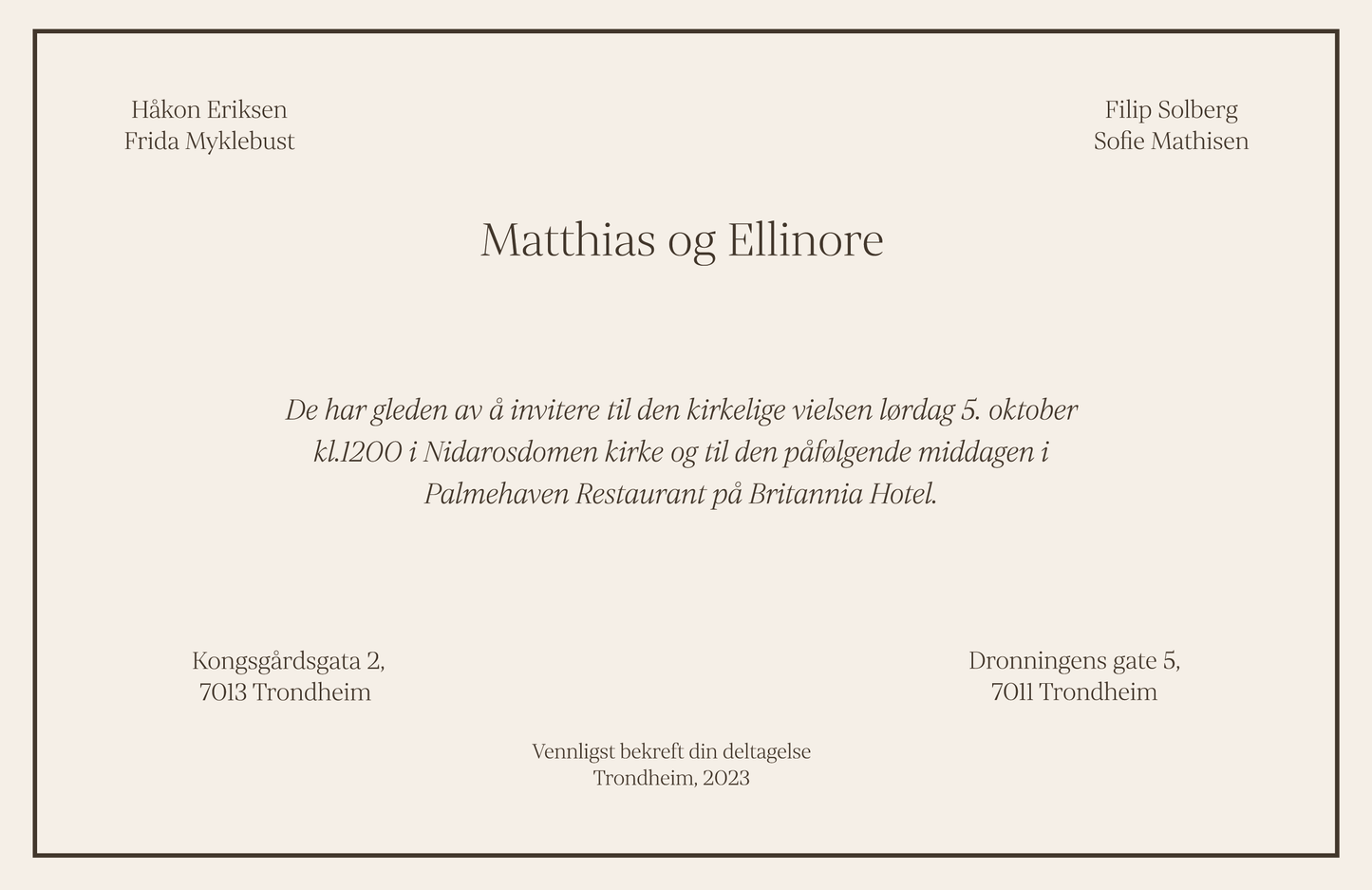 Classic invitations