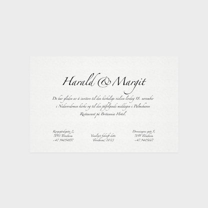 Classy wedding invites