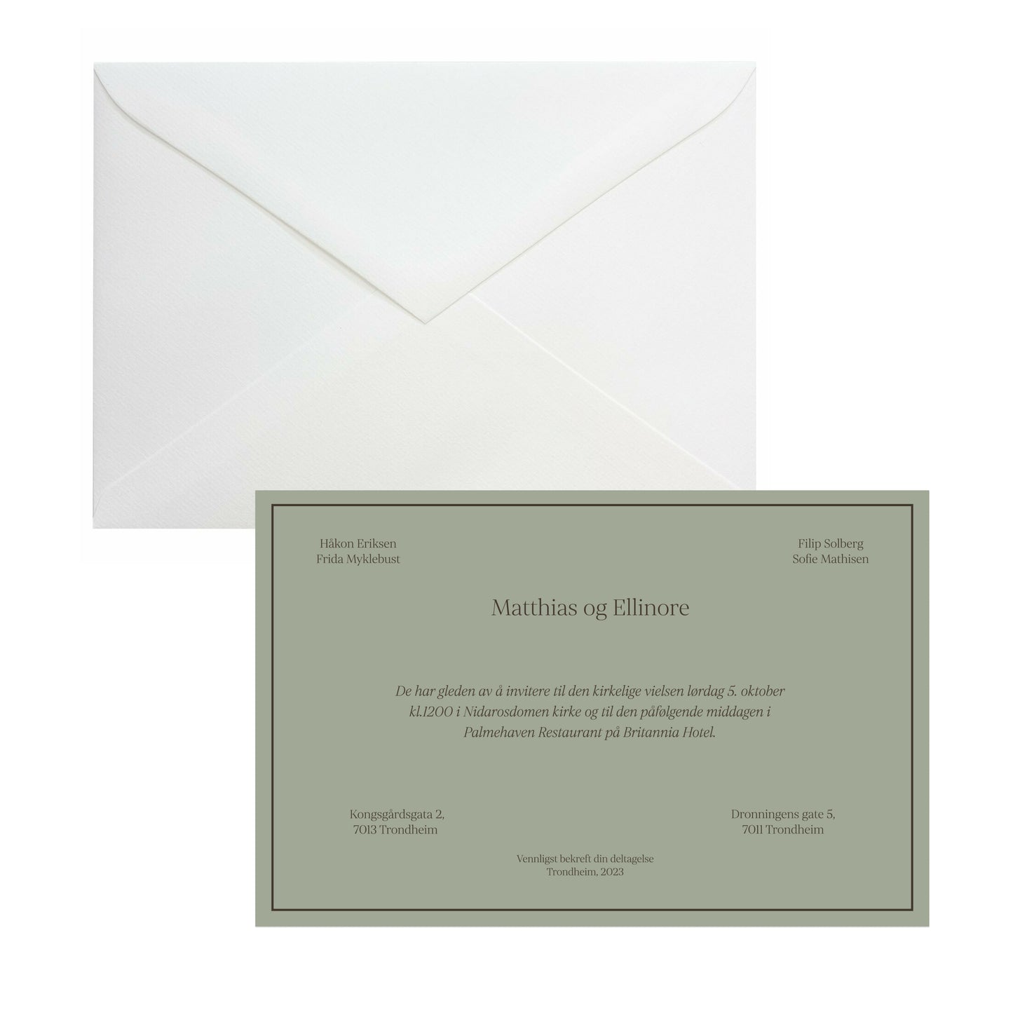 Classic wedding set (invitation + envelope)