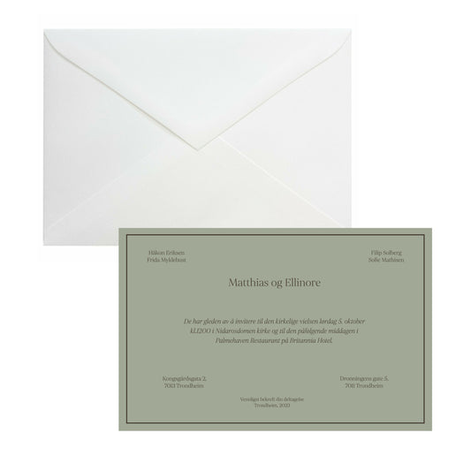 Classic wedding set (invitation + envelope)