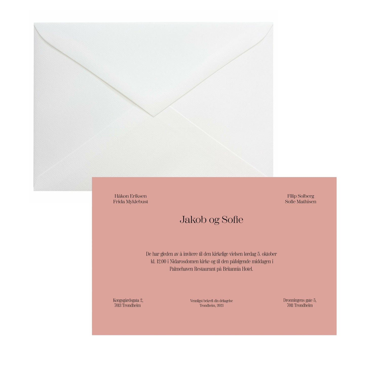 Wedding set - Art Nouveau invitations + envelopes
