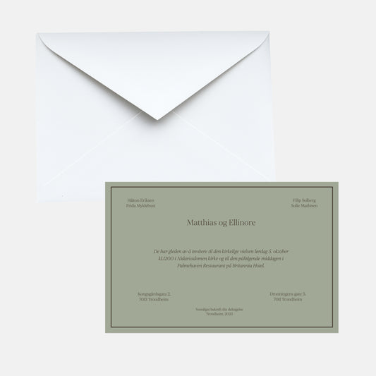 Classic wedding set (invitation + envelope)