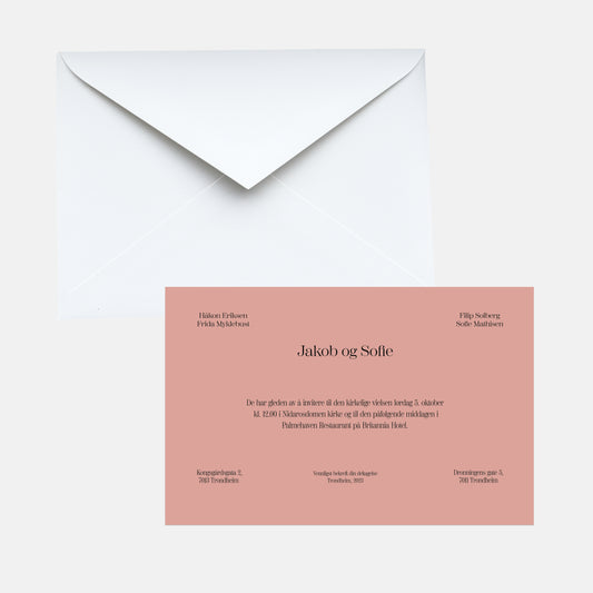 Wedding set - Art Nouveau invitations + envelopes
