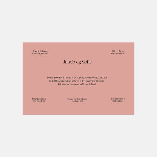 Art Nouveau Invitations - Blush Pink
