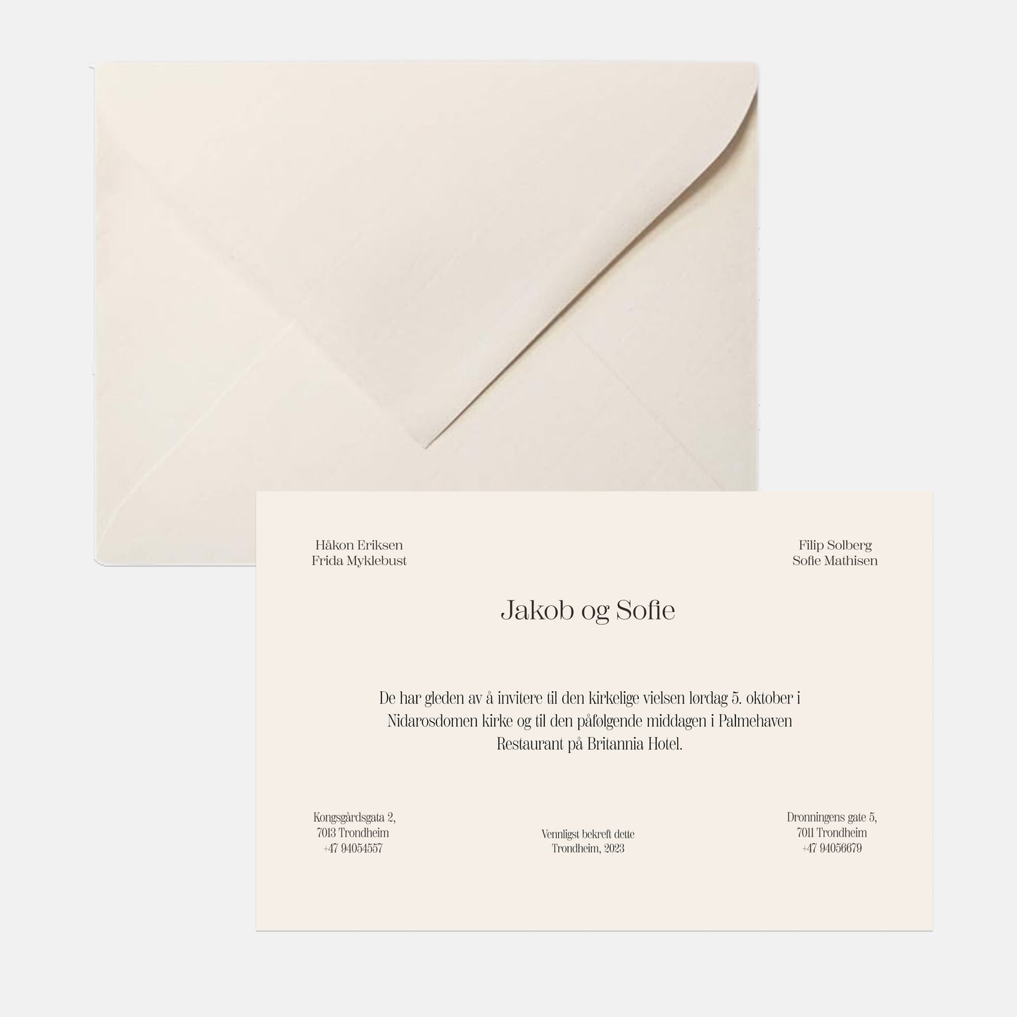 Wedding set - Art Nouveau invitations + envelopes