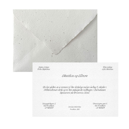 Romantic wedding set (invitation + envelope)