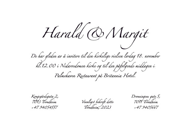 Classy wedding invitations set