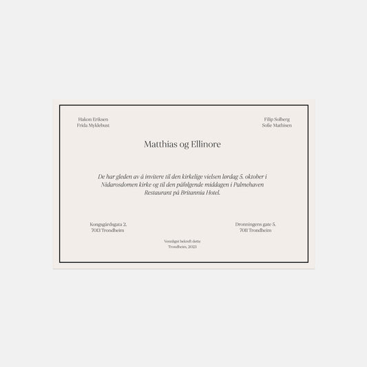 Classic invitations - powdered pink